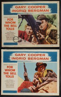 9s782 FOR WHOM THE BELL TOLLS 3 LCs R57 Gary Cooper & Ingrid Bergman, Ernest Hemingway!