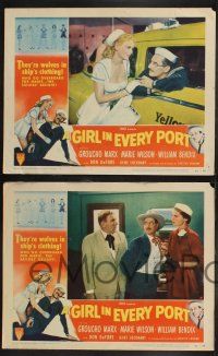 9s202 GIRL IN EVERY PORT 8 LCs '52 wacky sailor Groucho Marx, William Bendix, Marie Wilson!