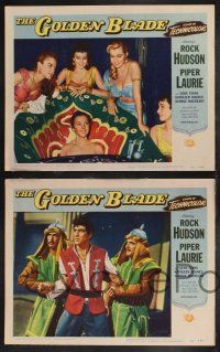 9s589 GOLDEN BLADE 5 LCs '53 Kathleen Hughes, Rock Hudson & sexy Piper Laurie naked in huge tub!