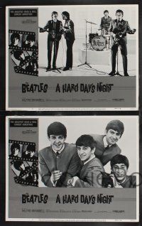 9s220 HARD DAY'S NIGHT 8 LCs R82 Beatles, John Lennon, Paul McCartney, George Harrison, Ringo Starr