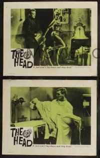 9s788 HEAD 3 LCs '62 classic schlocky horror, Irene wears the body of a murdered strip-teaser!