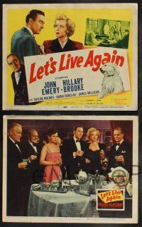 9s275 LET'S LIVE AGAIN 8 LCs '48 John Emery, Hillary Brooke & cool shaggy dog!