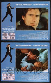9s286 LIVING DAYLIGHTS 8 LCs '87 most dangerous Timothy Dalton as super spy James Bond 007!