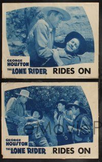 9s607 LONE RIDER 5 LCs '40s cowboy western images of George Houston & Fuzzy St. John!