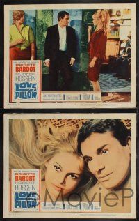9s715 LOVE ON A PILLOW 4 LCs '64 sexy Brigitte Bardot, Robert Hossein, directed by Roger Vadim!
