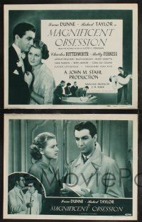 9s292 MAGNIFICENT OBSESSION 8 LCs R47 great romantic images of Irene Dunne & Robert Taylor!
