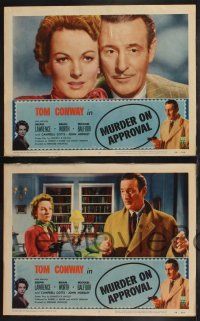 9s311 MURDER ON APPROVAL 8 LCs '56 great images of detective Tom Conway, English film noir!