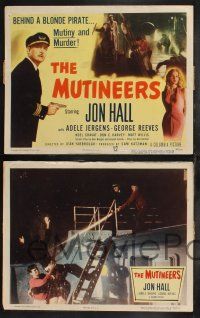 9s314 MUTINEERS 8 LCs '49 Jon Hall, Adele Jergens, behind a blonde pirate - mutiny & murder!