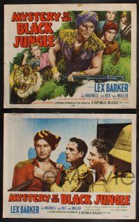 9s317 MYSTERY OF THE BLACK JUNGLE 8 LCs '55 Lex Barker in India, Jane Maxwell, w/ cool tiger tc!