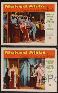 9s542 NAKED ALIBI 6 LCs '54 sexy Gloria Grahame, Sterling Hayden, Gene Barry, film noir!