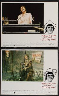 9s326 O LUCKY MAN 8 LCs '73 great images of Malcolm McDowell, directed by Lindsay Anderson!
