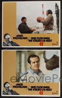 9s334 ONE FLEW OVER THE CUCKOO'S NEST 8 LCs '75 Jack Nicholson, Louise Fletcher, Forman classic!
