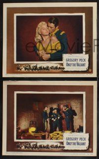 9s808 ONLY THE VALIANT 3 LCs '51 Lon Chaney Jr, Ward Bond, Gregory Peck & Barbara Payton!