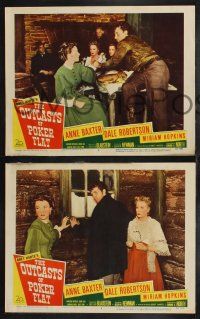 9s809 OUTCASTS OF POKER FLAT 3 LCs '52 Anne Baxter, Dale Robertson & Hopkins in Bret Harte story!