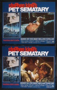9s343 PET SEMATARY 8 LCs '89 from Stephen King's best selling thriller, scariest horror images!