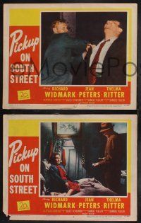 9s812 PICKUP ON SOUTH STREET 3 LCs '53 Richard Widmark & Ritter in Samuel Fuller noir classic!