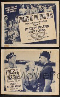 9s731 PIRATES OF THE HIGH SEAS 4 chapter 1 LCs '50 tough sailor Buster Crabbe, serial!