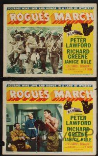 9s738 ROGUE'S MARCH 4 LCs '52 Peter Lawford, Janice Rule & Richard Greene in a land of mystery!