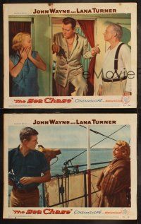 9s819 SEA CHASE 3 LCs '55 John Wayne, Lana Turner, Tab Hunter, World War II!