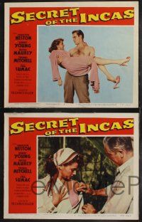 9s381 SECRET OF THE INCAS 8 LCs '54 Charlton Heston & Robert Young in South America!