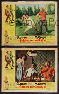 9s823 SOLDIER IN THE RAIN 3 LCs '64 misfit soldiers Steve McQueen & Jackie Gleason + Tuesday Weld!