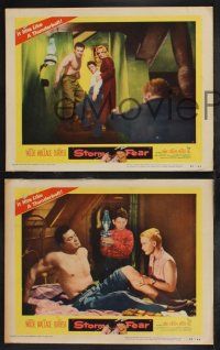 9s826 STORM FEAR 3 LCs '56 great images of Cornel Wilde, gorgeous Jean Wallace and kid!