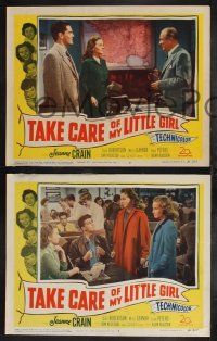 9s829 TAKE CARE OF MY LITTLE GIRL 3 LCs '51 Jeanne Crain, Dale Robertson, Mitzi Gaynor