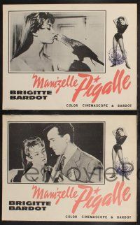 9s749 THAT NAUGHTY GIRL 4 LCs '58 two images of sexy Brigitte Bardot, Mam'zelle Pigalle!