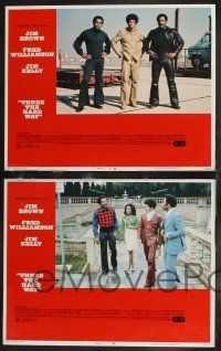 9s435 THREE THE HARD WAY 8 LCs '74 cool images of Jim Brown, Fred Williamson & Jim Kelly!