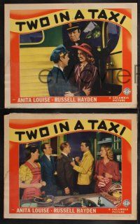9s833 TWO IN A TAXI 3 LCs '41 Anita Louise & Russell Hayden, youthful romance, stirring thrills!