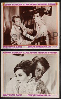 9s836 WAIT UNTIL DARK 3 LCs '67 images of blind Audrey Hepburn, Richard Crenna!