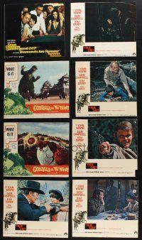 9t097 LOT OF 59 TRIMMED LOBBY CARDS '60s-70s Diamonds Are Forever, Godzilla vs The Thing & more!