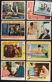 9t099 LOT OF 49 LOBBY CARDS '50s-70s many great scenes from a variety of different movies!