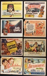 9t119 LOT OF 9 TITLE LOBBY CARDS '40s-60s Burt Lancaster, Tony Curtis & more, cool art!