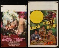 9t146 LOT OF 22 LAMINATED BELGIAN POSTERS '50s-70s great images from a variety of movies!