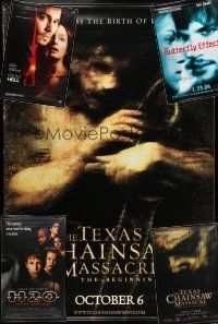 9t153 LOT OF 5 VINYL BANNERS FROM HORROR AND SCIENCE FICTION MOVIES '90s Texas Chainsaw Massacre!