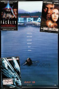 9t155 LOT OF 4 VINYL BANNERS '90s Lake Placid, The Faculty, Bone Collector, Mercury Rising!