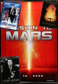 9t156 LOT OF 4 DOUBLE-SIDED VINYL BANNERS '90s-00s Mission to Mars, 13th Warrior, Civil Action
