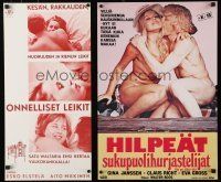 9t176 LOT OF 13 UNFOLDED FINNISH POSTERS FROM SEXPLOITATION MOVIES '60s-80s many sexy images!