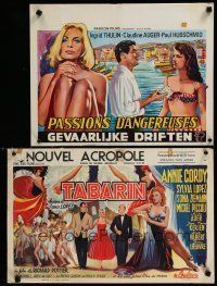 9t180 LOT OF 49 FORMERLY FOLDED BELGIAN POSTERS '50s-70s great images from a variety of movies!