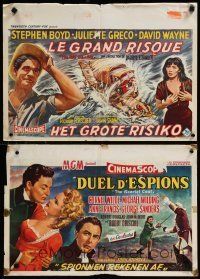 9t183 LOT OF 42 FORMERLY FOLDED BELGIAN POSTERS '50s-70s great images from a variety of movies!