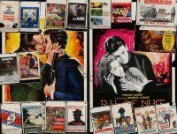 9t192 LOT OF 24 FORMERLY FOLDED BELGIAN POSTERS '50s-70s great art from mostly non-U.S. movies!