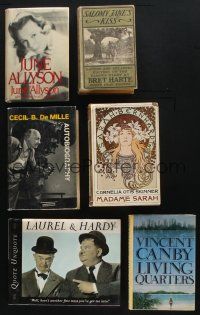 9t014 LOT OF 6 HARDCOVER BOOKS '10s-90s Cecil B. DeMille, Laurel & Hardy biography + more!
