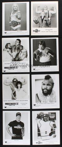 9t216 LOT OF 8 8X10 WRESTLING PUBLICITY STILLS '80s Hulk Hogan, Mr. T, Andre the Giant, Macho Man