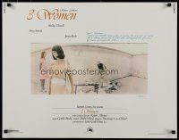 9w006 3 WOMEN 1/2sh '77 directed by Robert Altman, Shelley Duvall, Sissy Spacek, Janice Rule