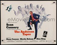 9w013 ANDERSON TAPES 1/2sh '71 art of Sean Connery & gang of masked robbers, Sidney Lumet