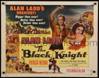 9w029 BLACK KNIGHT style B 1/2sh '54 Alan Ladd's biggest adventure, sexy Patricia Medina!