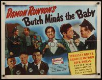 9w041 BUTCH MINDS THE BABY 1/2sh R47 Virginia Bruce, Broderick Crawford, great wacky artwork!