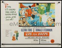 9w056 CRY FOR HAPPY 1/2sh '60 Glenn Ford & Donald O'Connor take over a geisha house & girls too!
