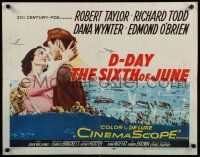 9w065 D-DAY THE SIXTH OF JUNE 1/2sh '56 romantic art of Robert Taylor & sexy Dana Wynter in WWII!